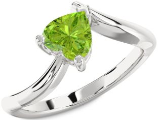 Amethyst Platinum Heart Solitaire Engagement Ring