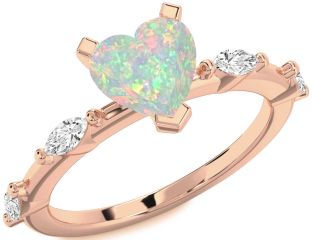 Diamond Amethyst Rose Gold Heart Engagement Ring