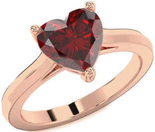 Amethyst Rose Gold Heart Solitaire Engagement Ring