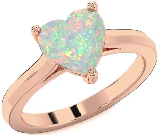 Amethyst Rose Gold Heart Solitaire Engagement Ring