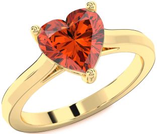 Amethyst Gold Heart Solitaire Engagement Ring