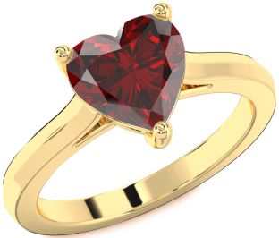 Amethyst Gold Heart Solitaire Engagement Ring