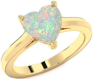 Amethyst Gold Heart Solitaire Engagement Ring