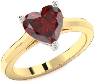 Amethyst Platinum & Yellow Gold Heart Solitaire Engagement Ring