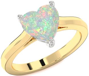 Amethyst Platinum & Yellow Gold Heart Solitaire Engagement Ring