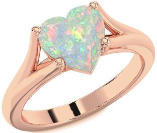 Amethyst Rose Gold Heart Solitaire Engagement Ring