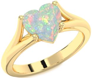 Amethyst Gold Heart Solitaire Engagement Ring