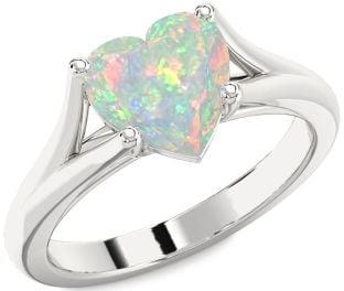 Amethyst Platinum Heart Solitaire Engagement Ring