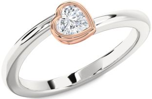 Diamond White Rose Gold Heart Promise Ring