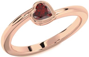 Amethyst Rose Gold Heart Promise Ring