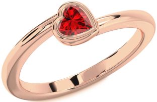 Ruby Rose Gold Heart Promise Ring
