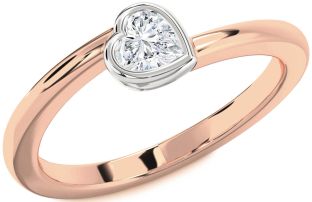 Diamond White Rose Gold Heart Promise Ring