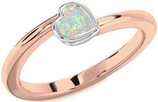 Amethyst Platinum & Rose Gold Heart Promise Ring