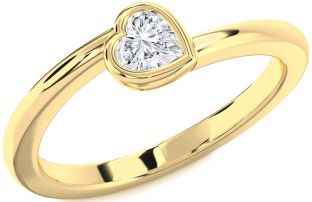 Diamond Gold Heart Promise Ring