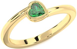Emerald Gold Heart Promise Ring