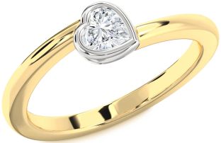 Diamond White Yellow Gold Heart Promise Ring