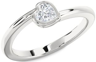 Diamond Platinum Heart Promise Ring