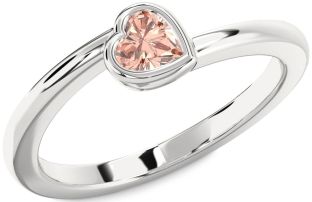 Amethyst Platinum Heart Promise Ring