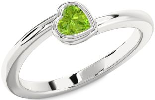 Amethyst Platinum Heart Promise Ring