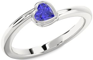 Amethyst Platinum Heart Promise Ring