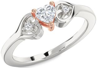 Diamond White Rose Gold Heart Promise Ring