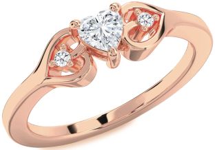 Diamond Rose Gold Heart Promise Ring