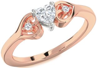 Diamond White Rose Gold Heart Promise Ring