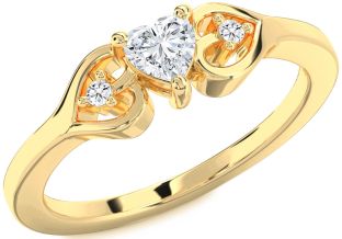 Diamond Gold Heart Promise Ring