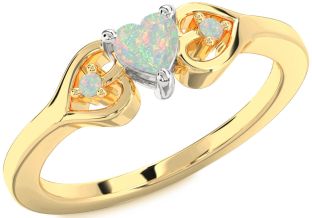 Diamond Amethyst Platinum & Yellow Gold Heart Three Stone Engagement Ring