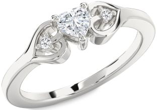 Diamond Platinum Heart Promise Ring