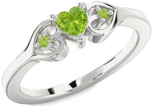 Diamond Amethyst Platinum Heart Three Stone Engagement Ring