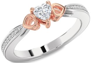 Diamond White Rose Gold Heart Promise Ring