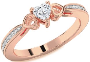 Diamond Rose Gold Heart Promise Ring