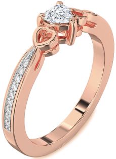 Diamond Rose Gold Heart Promise Ring