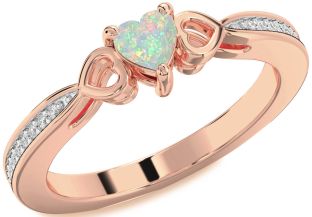 Diamond Amethyst Rose Gold Heart Promise Ring