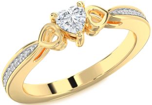Diamond Gold Heart Promise Ring