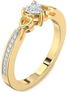 Diamond Gold Heart Promise Ring