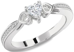 Diamond Platinum Heart Promise Ring