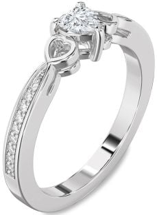 Diamond Platinum Heart Promise Ring