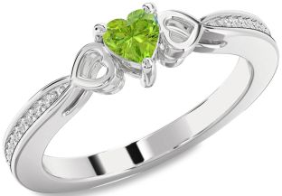 Diamond Amethyst Platinum Heart Promise Ring