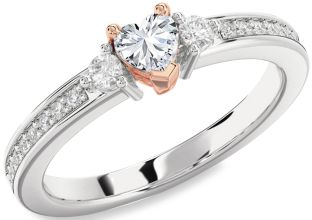 Diamond White Rose Gold Heart Promise Ring