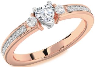 Diamond White Rose Gold Heart Promise Ring