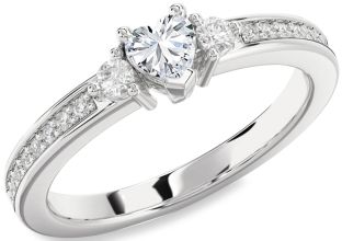 Diamond Platinum Heart Promise Ring