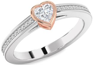 Diamond White Rose Gold Heart Promise Ring