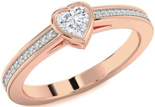 Diamond Rose Gold Heart Promise Ring