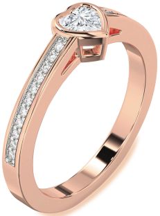 Diamond Rose Gold Heart Pave Promise Ring