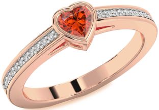 Diamond Amethyst Rose Gold Heart Pave Promise Ring
