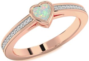 Diamond Amethyst Rose Gold Heart Pave Promise Ring