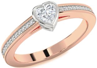 Diamond White Rose Gold Heart Promise Ring