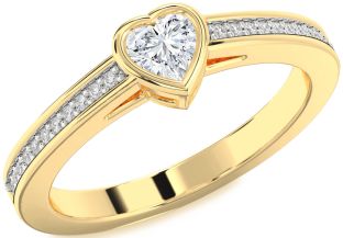 Diamond Gold Heart Promise Ring